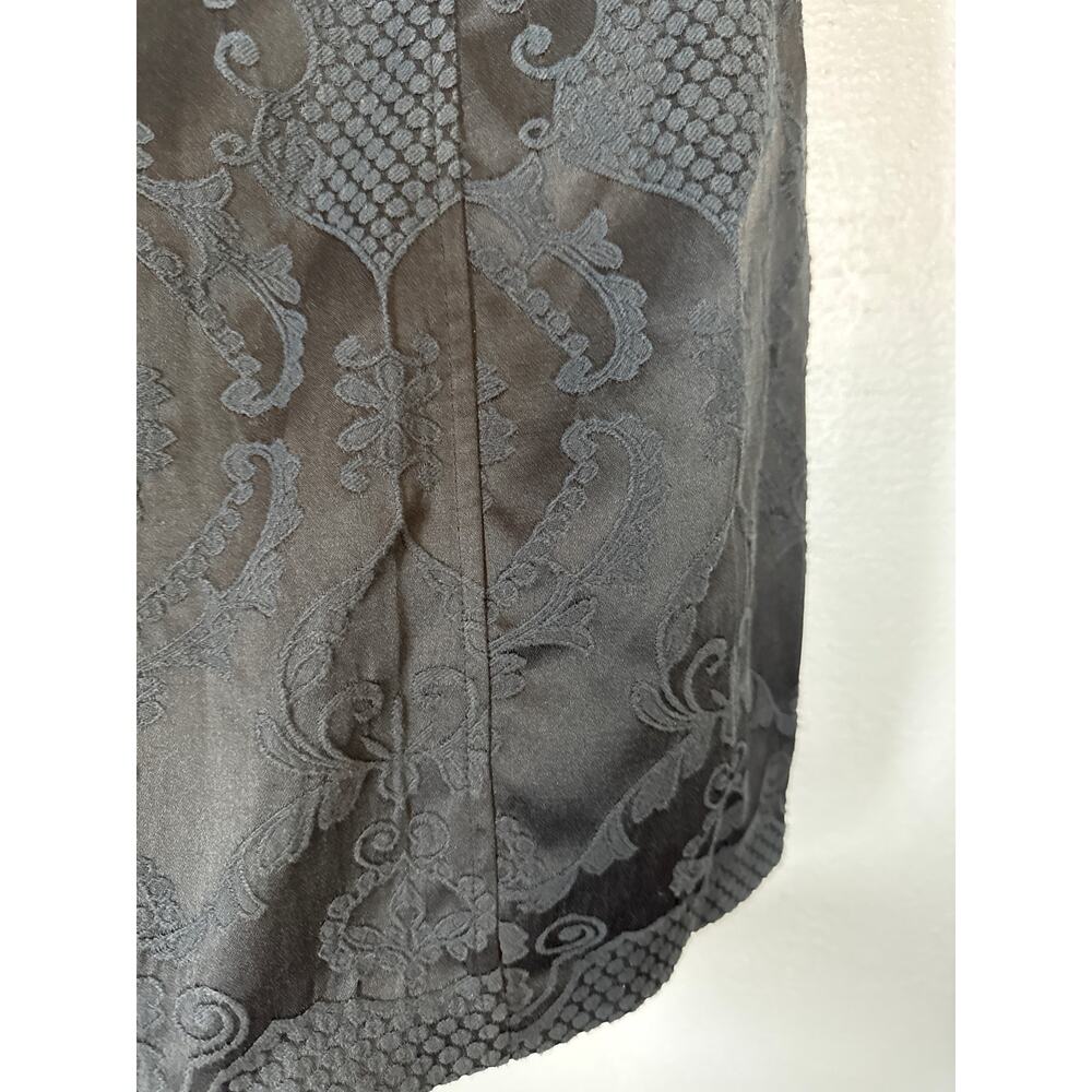 Black Textured Open Vest Women XL Lagenlook Jacquard Honeycomb Artsy Avant Garde - Picture 3 of 7